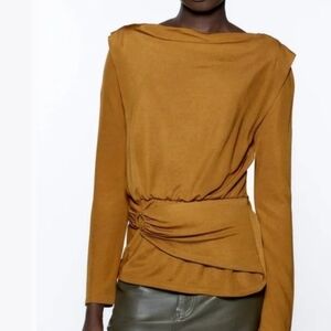 Zara Olive Long Sleeve Top